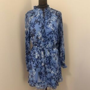 NWT Floral Blue Long Sleeve Dress S
